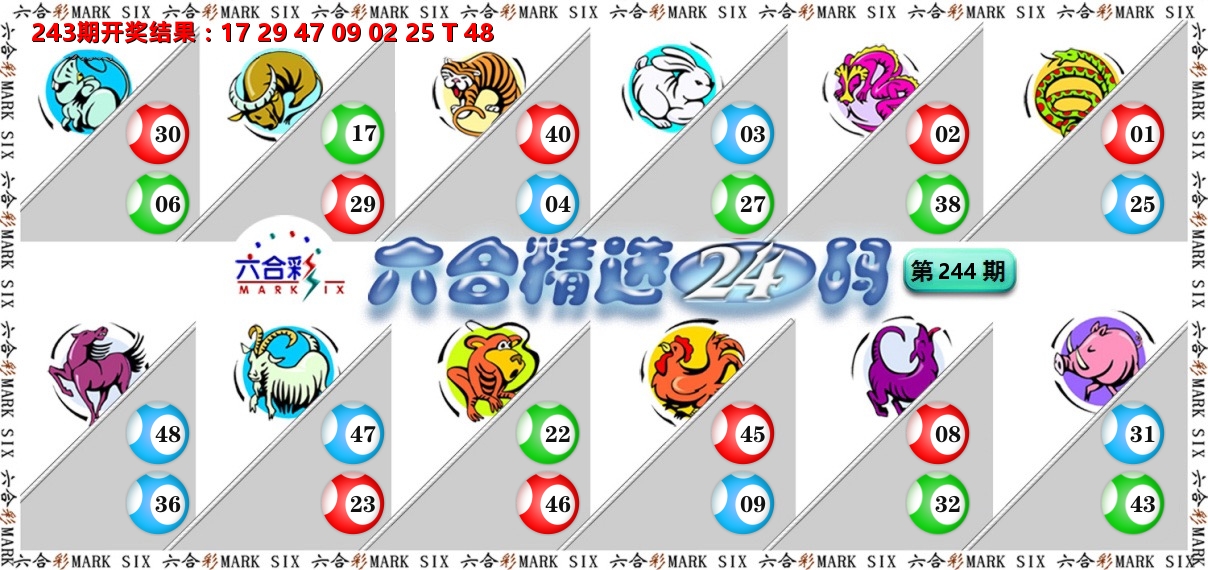 六合精选24码 第244期