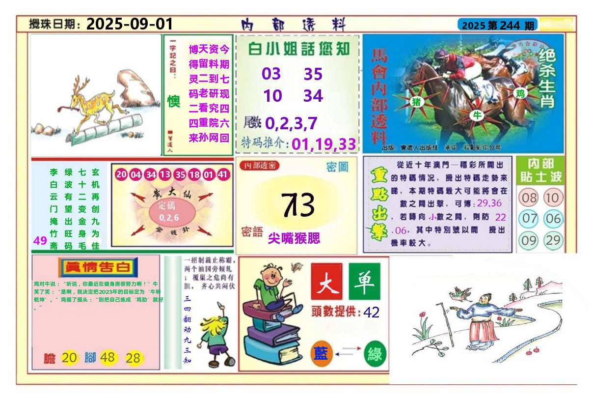 澳门内部透料A 第244期