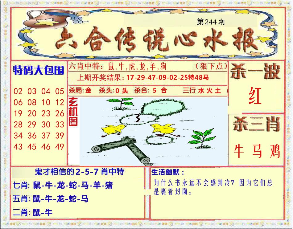 六合传说心水报 第244期