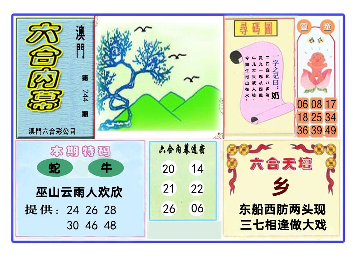 六合内幕 第244期