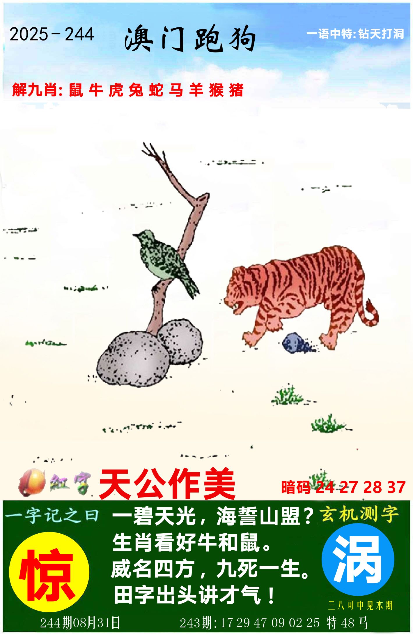 澳门跑狗图 第244期