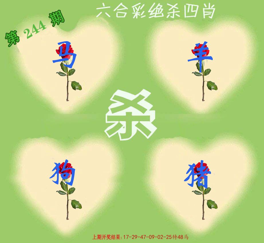 绝杀四肖 第244期
