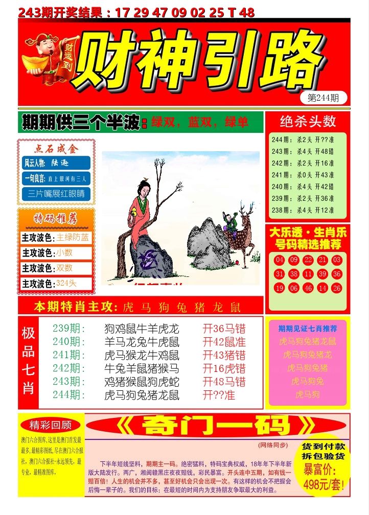 财神引路 第244期
