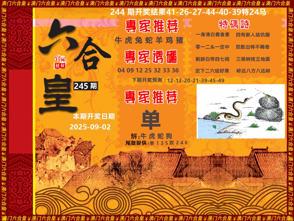 六合皇系列 第245期