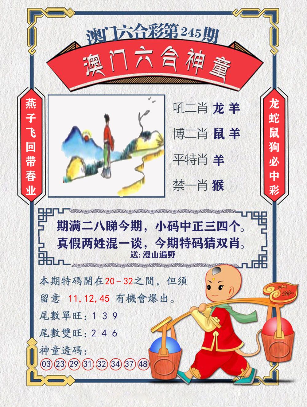六合神童 第245期