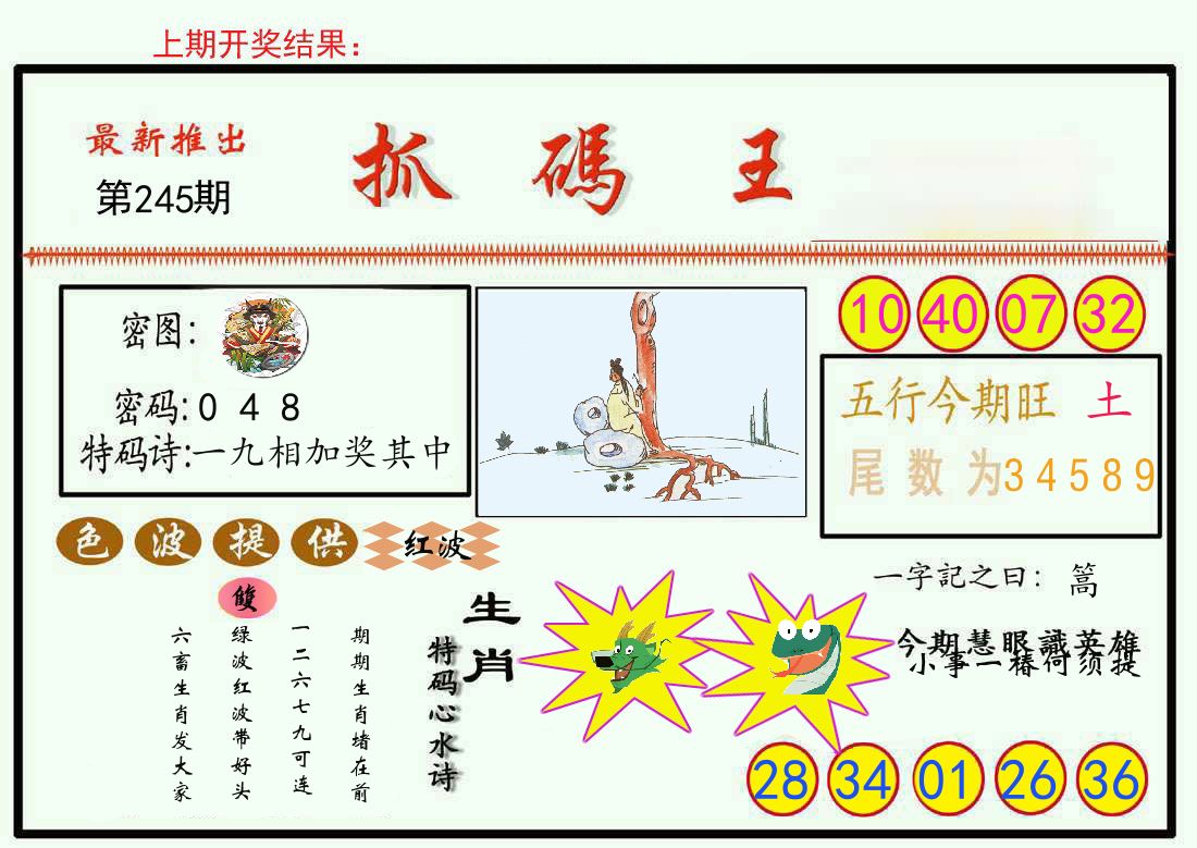 最新抓码王 第245期