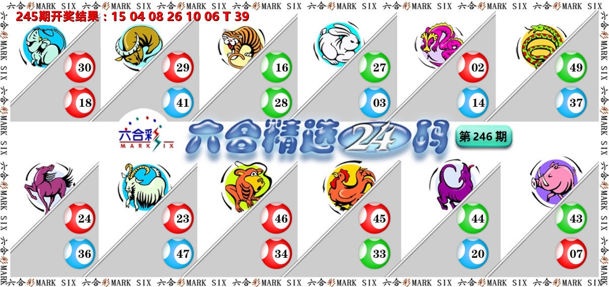 六合精选24码 第246期