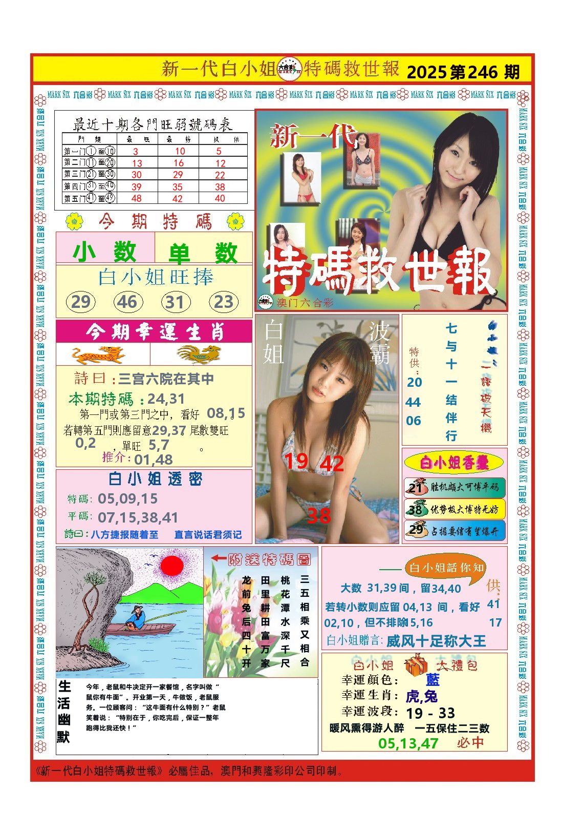 澳门特码救世报 第246期