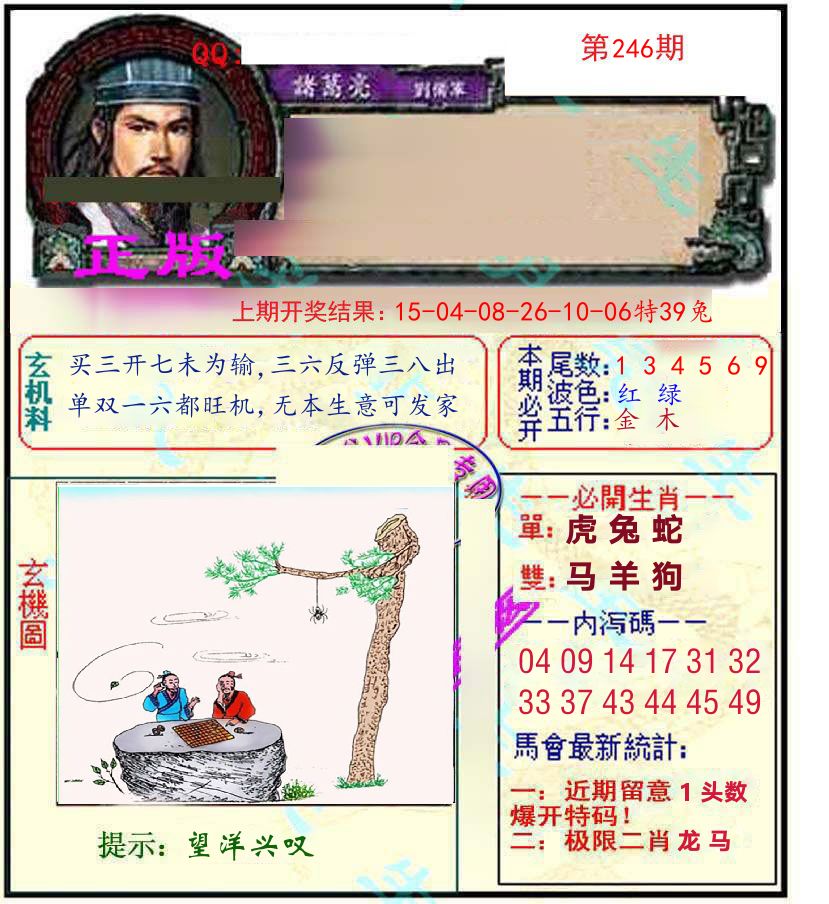 诸葛亮玄机 第246期