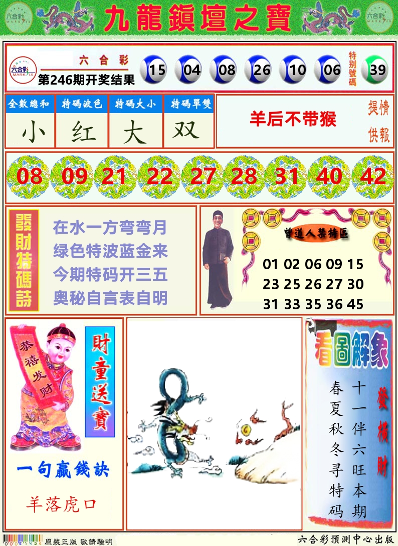 挂牌解特码A 第246期
