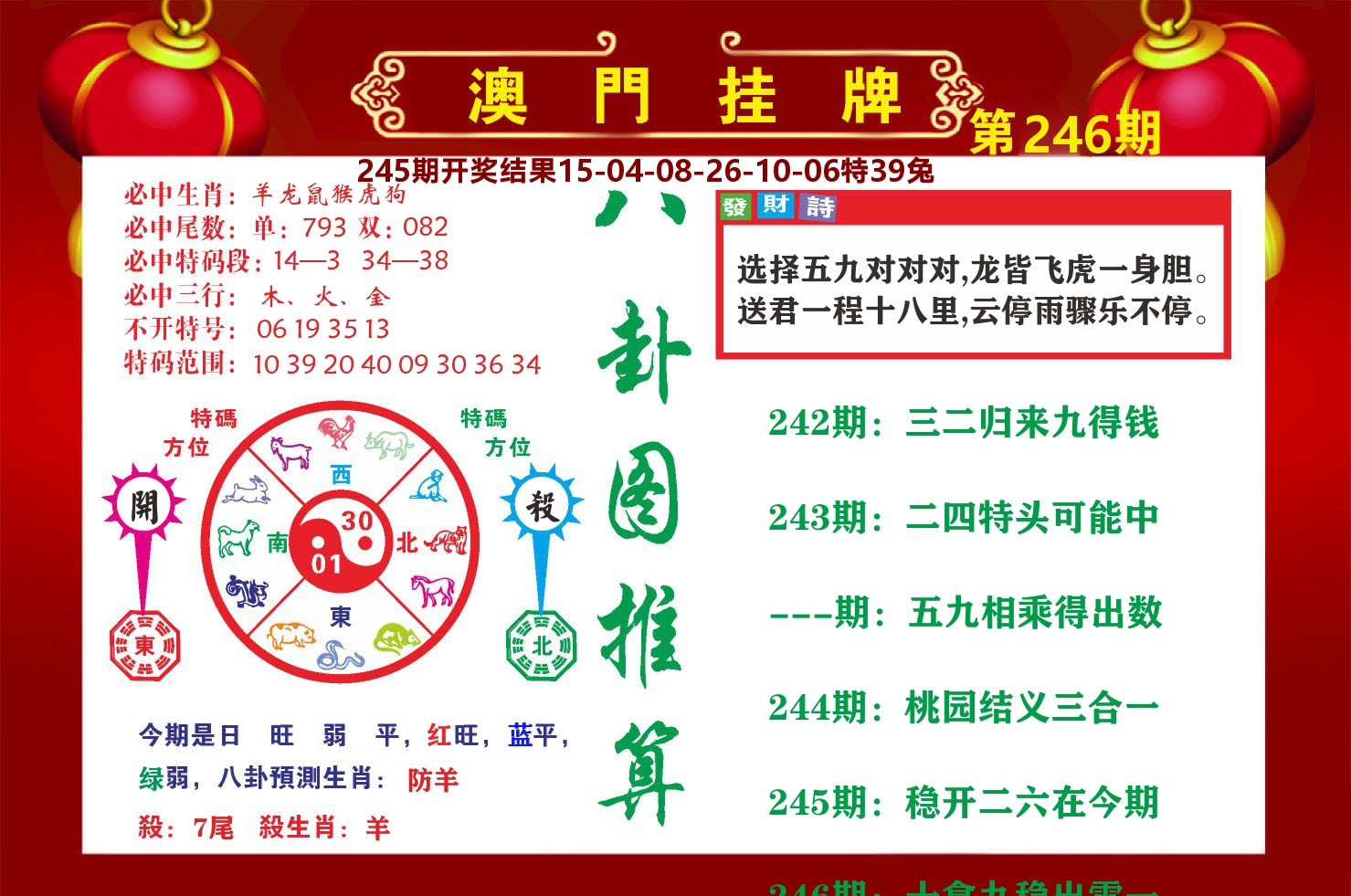 粤彩联盟B 第246期