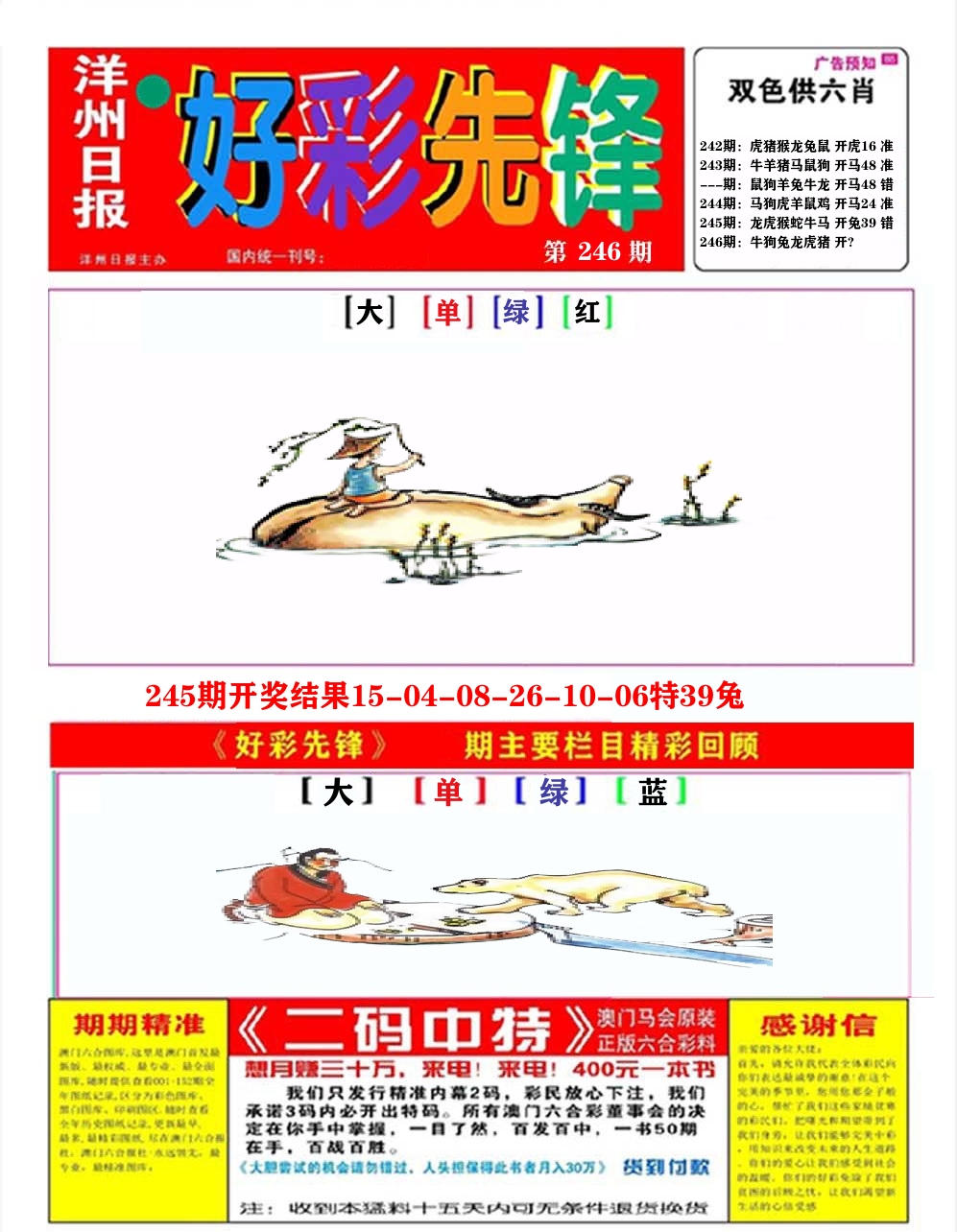好彩先锋A 第246期