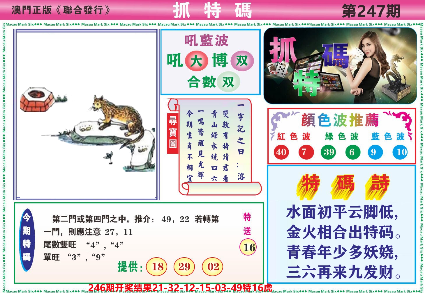 澳门抓特码A 第247期