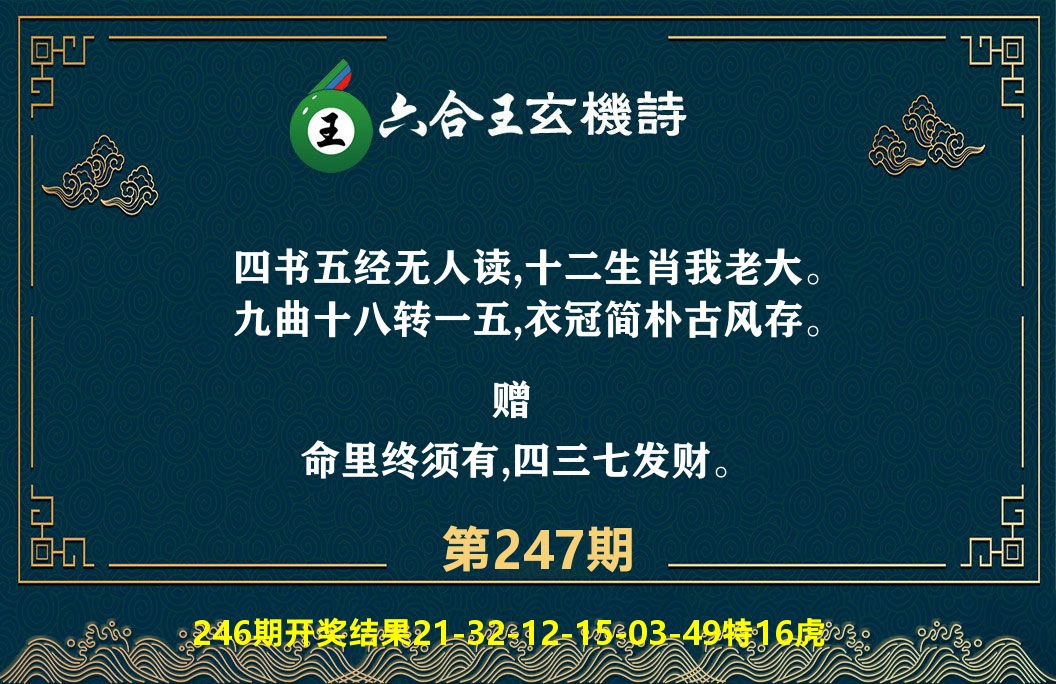 六合王玄机诗 第247期