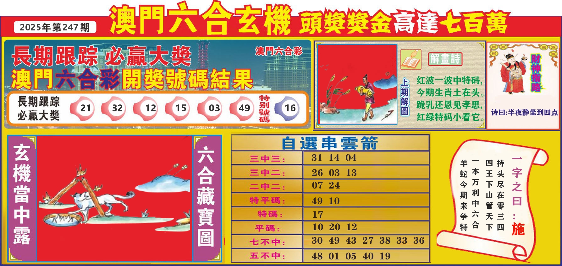 七星彩图C 第247期