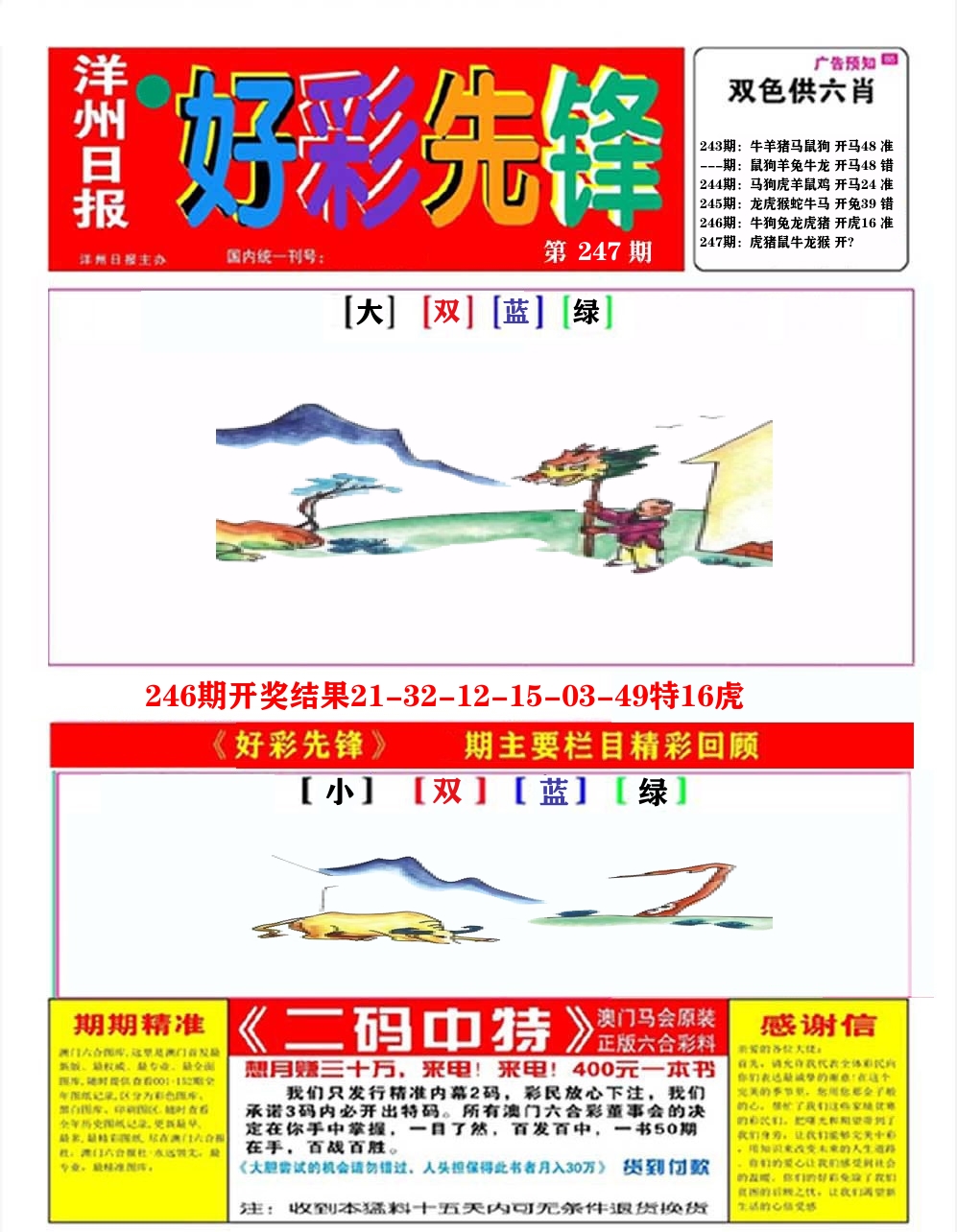好彩先锋A 第247期