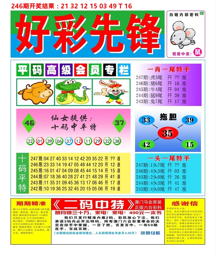 好彩先锋D 第247期