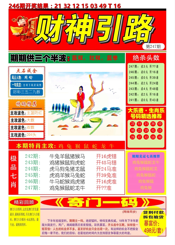 财神引路 第247期