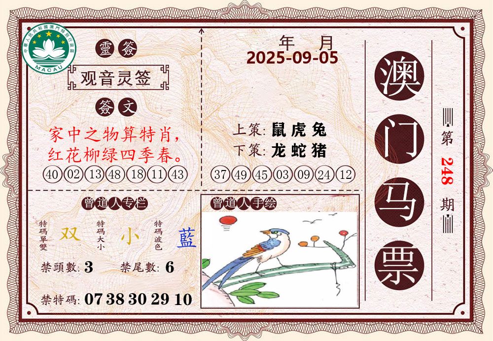 澳门马票 第248期