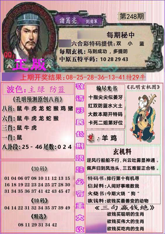 诸葛亮正版 第248期