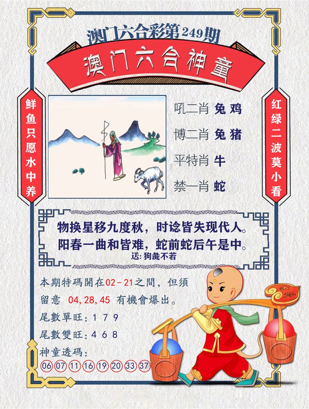 六合神童 第249期