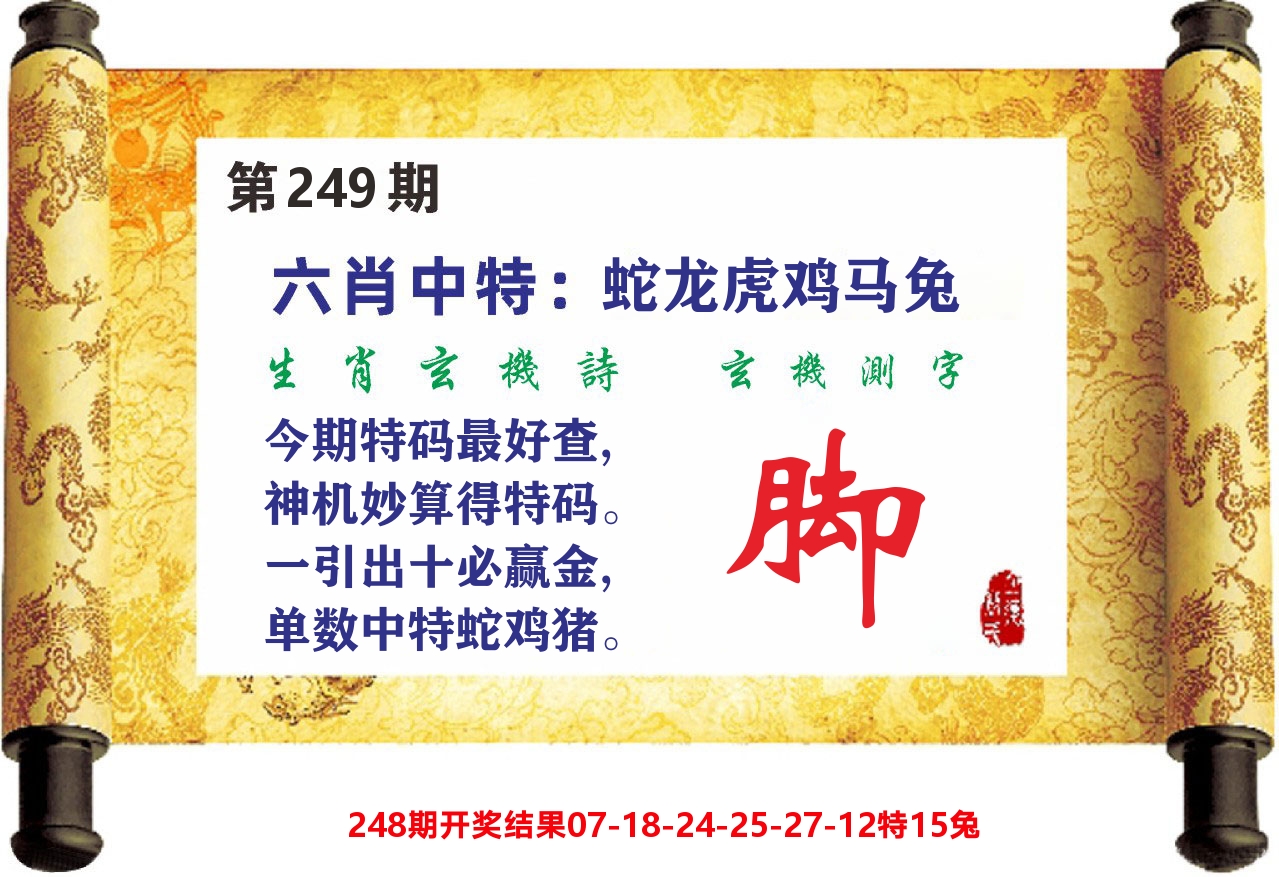 澳门天天赚C 第249期