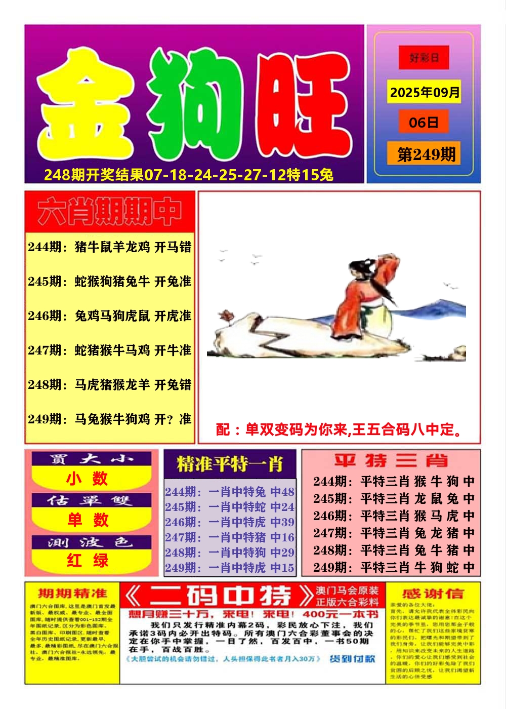澳门金狗旺A 第249期
