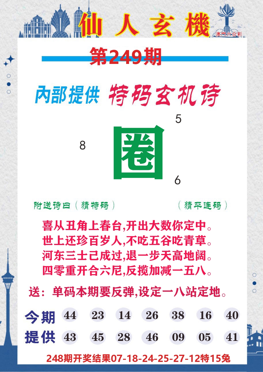 澳门钱多多D 第249期