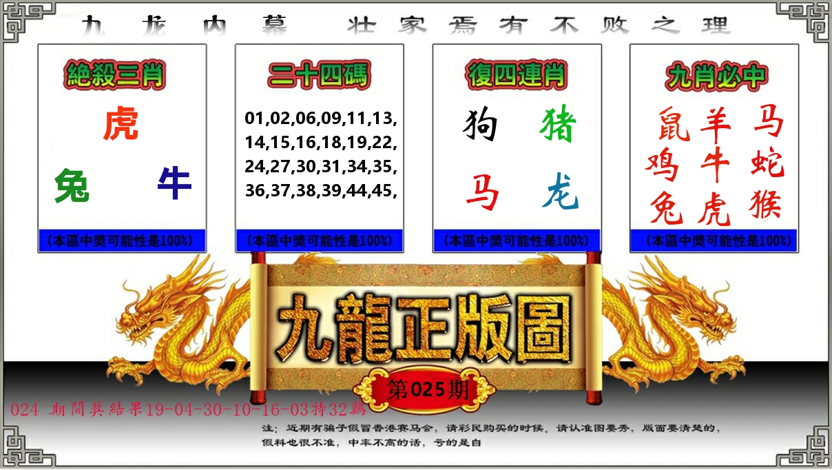 九龙正版图 第25期