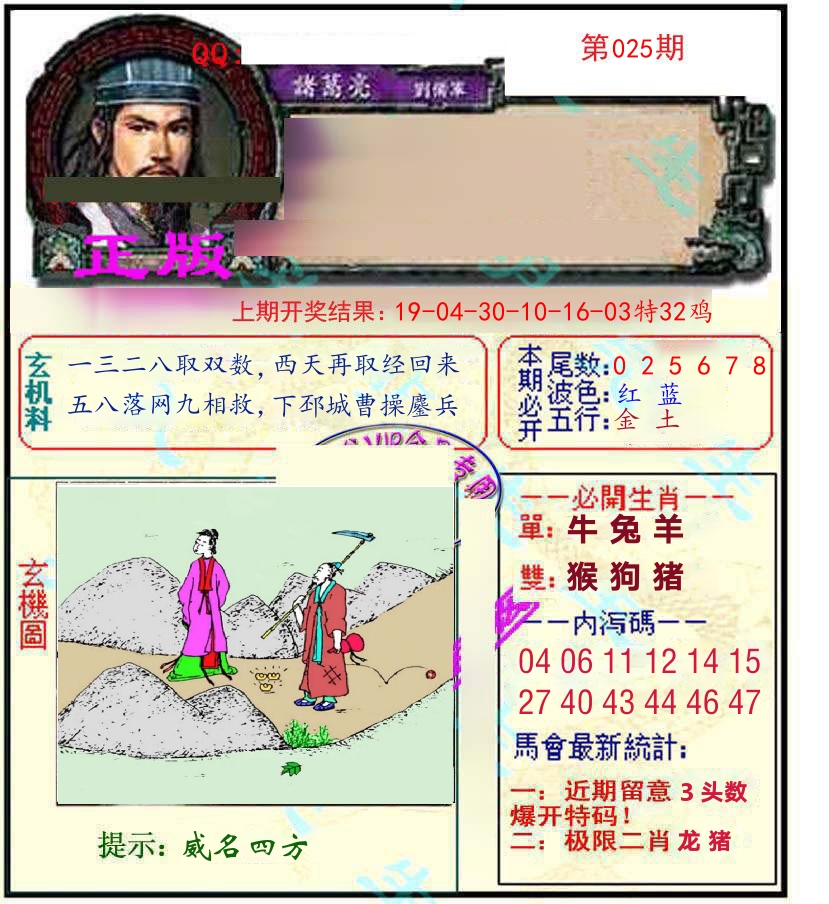 诸葛亮玄机 第25期