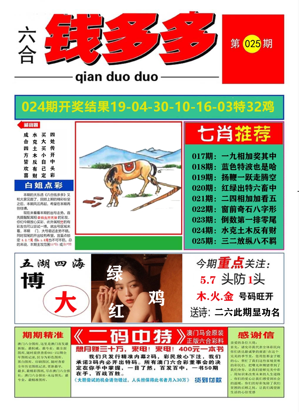 澳门钱多多A 第25期
