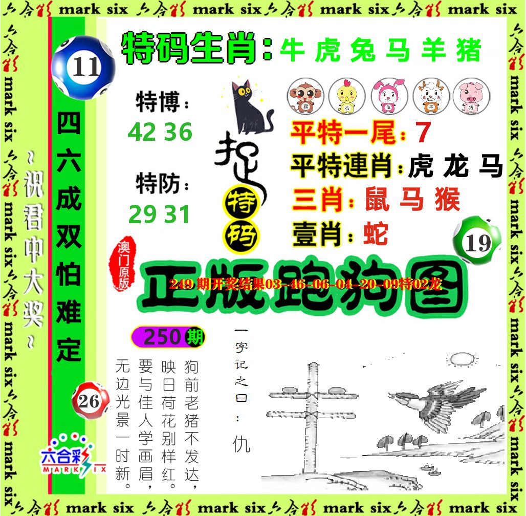 正版跑狗图 第250期