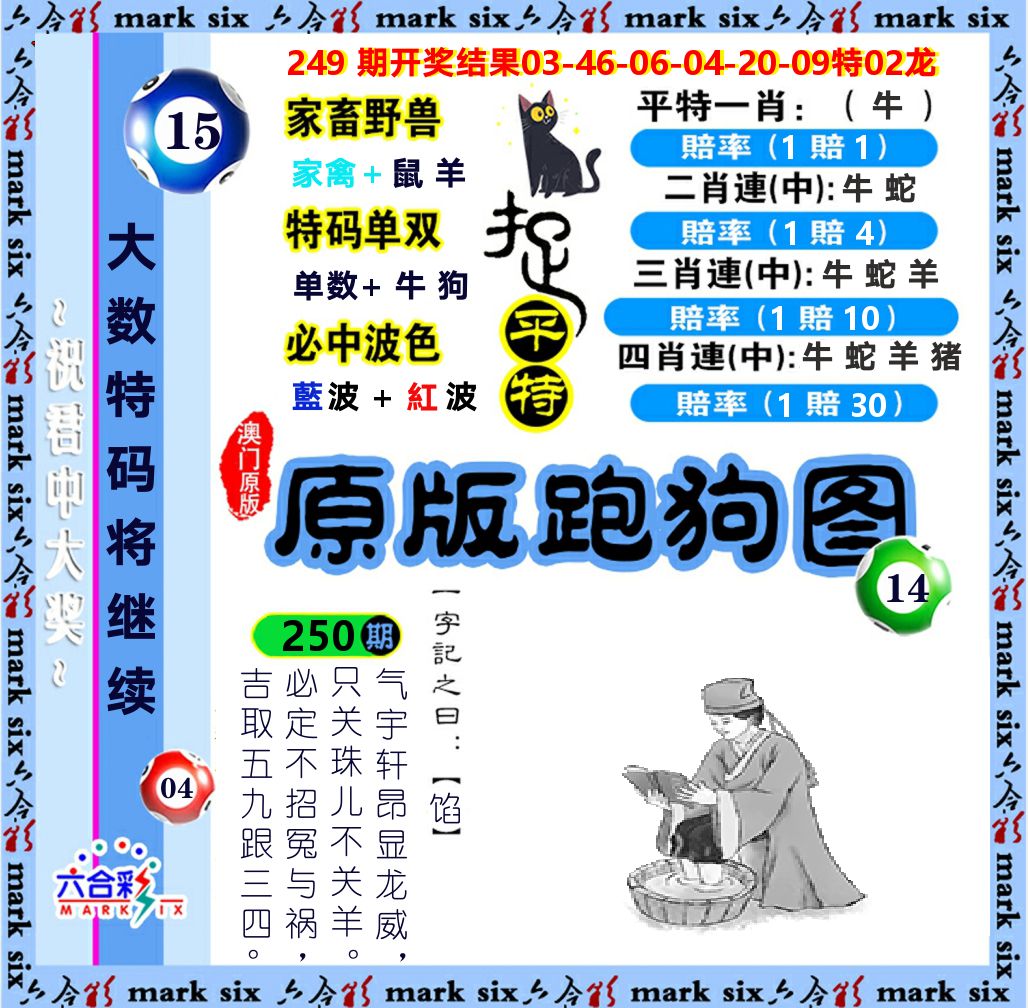 原版跑狗图 第250期