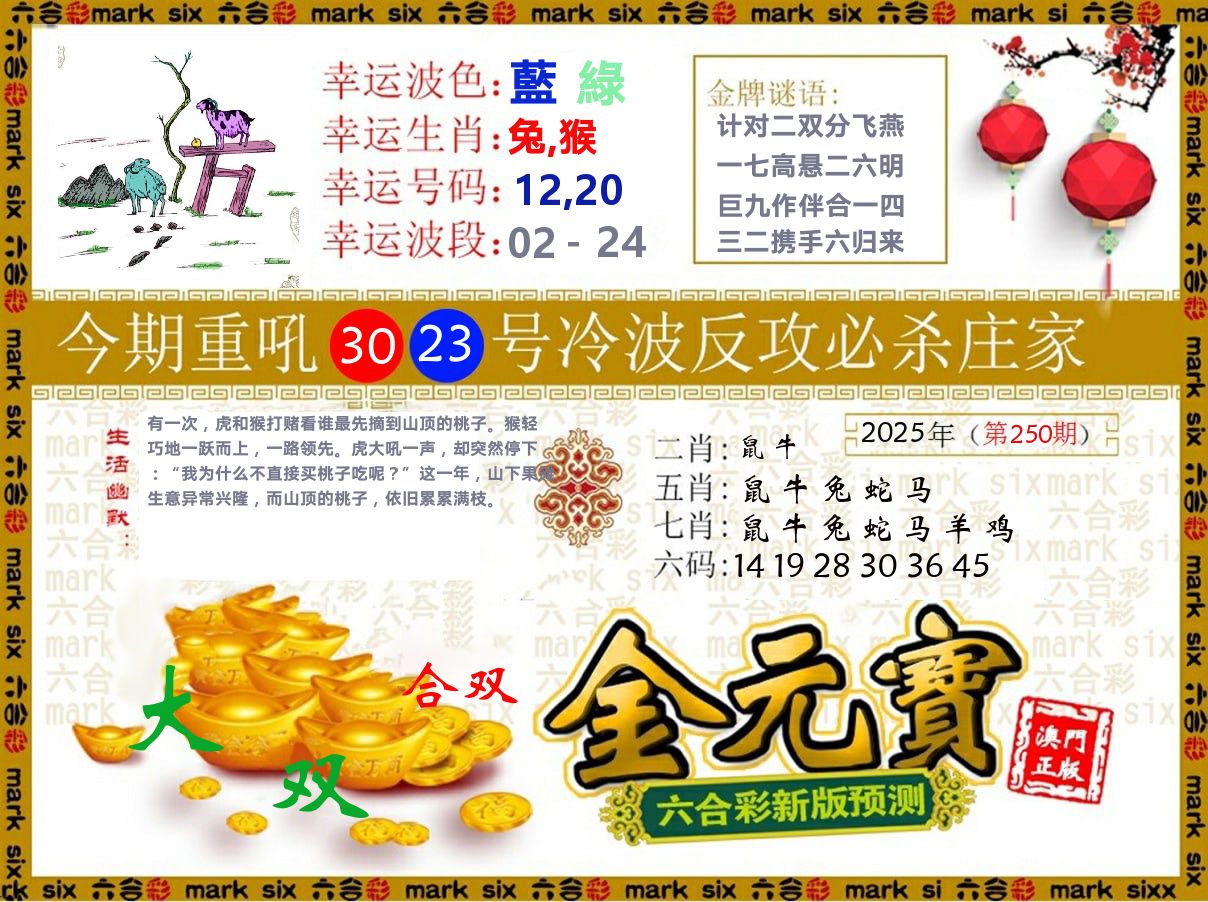 金元宝 第250期
