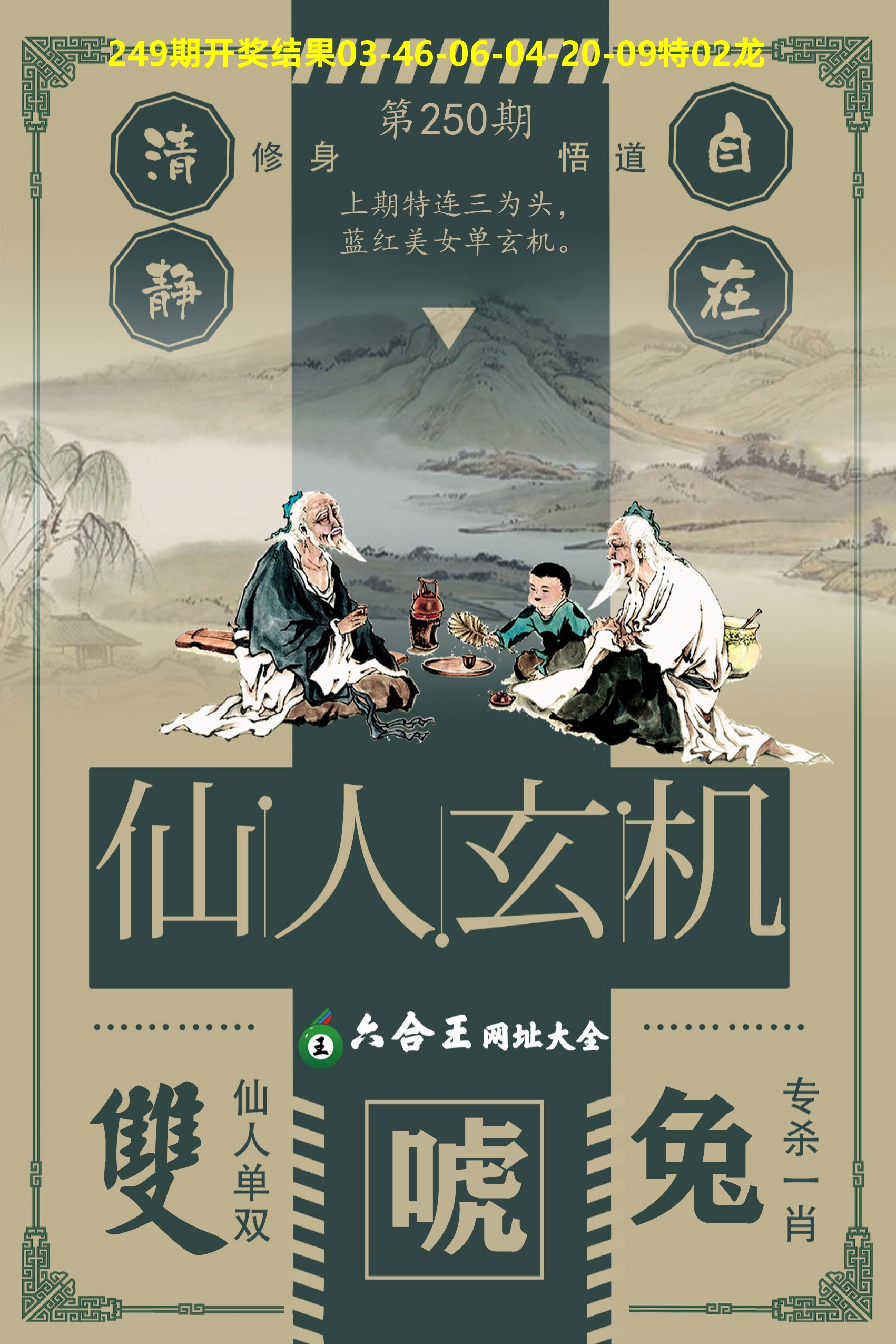 六合王仙人玄机 第250期