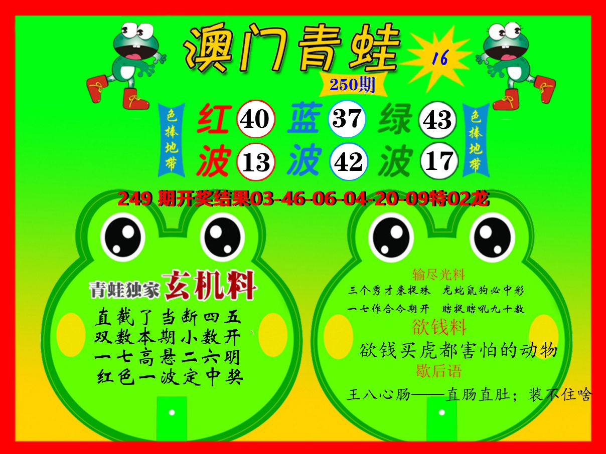 青蛙系列16 第250期