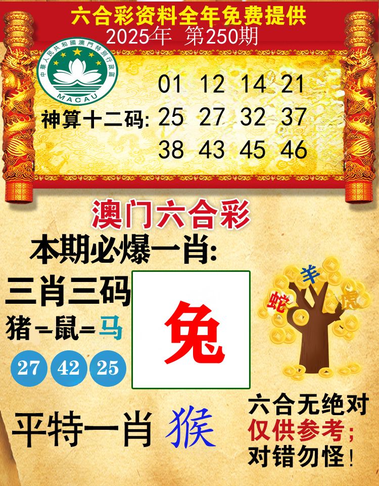 澳门必爆 第250期