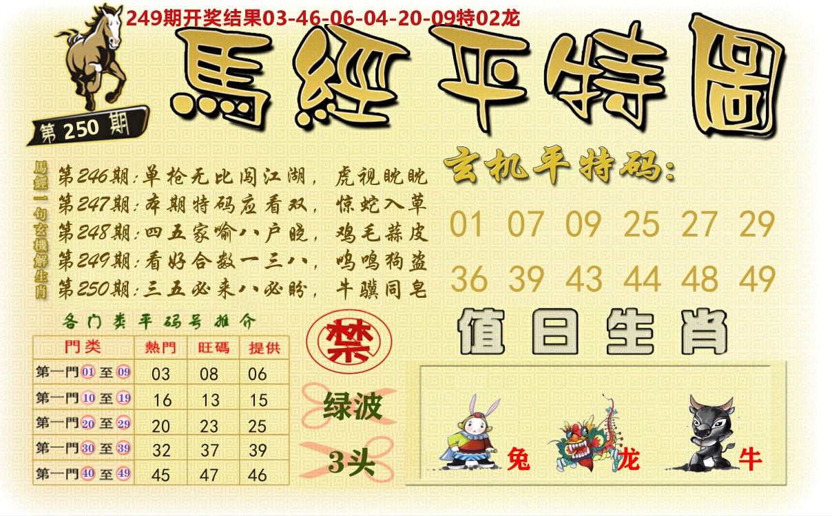澳门平特图 第250期