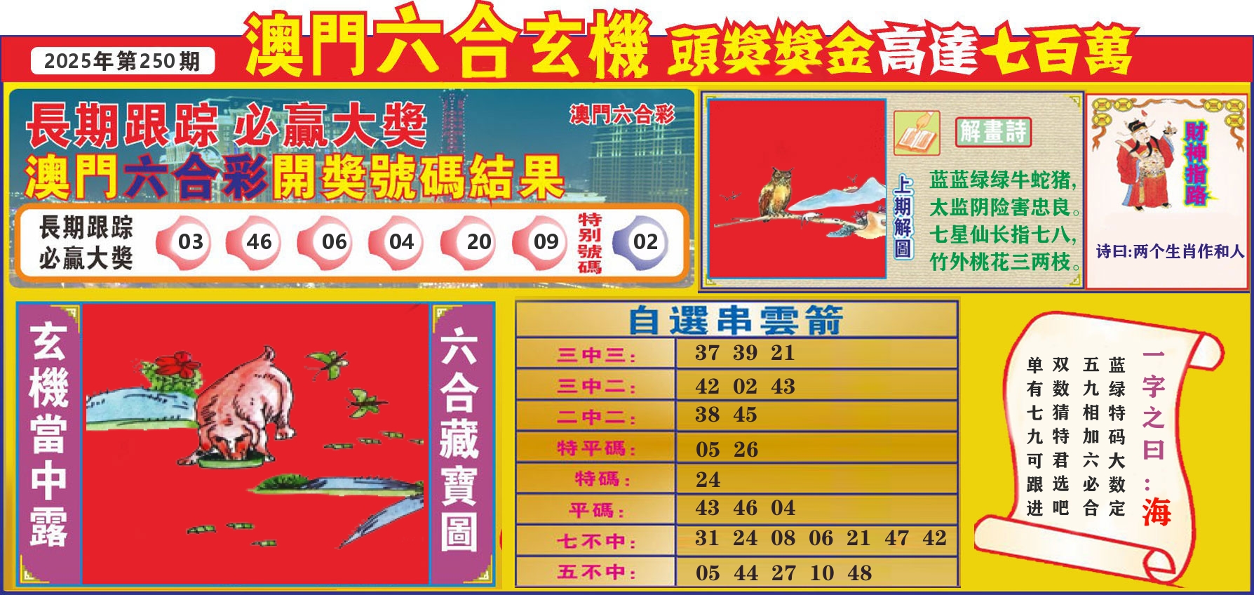 七星彩图C 第250期