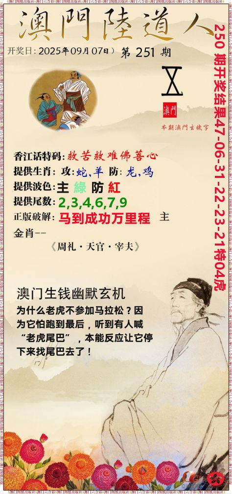 澳门陆道人 第251期