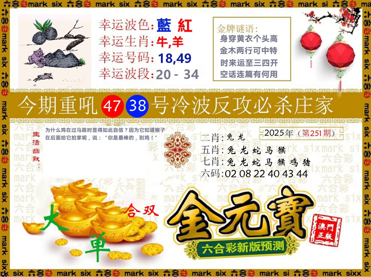 金元宝 第251期