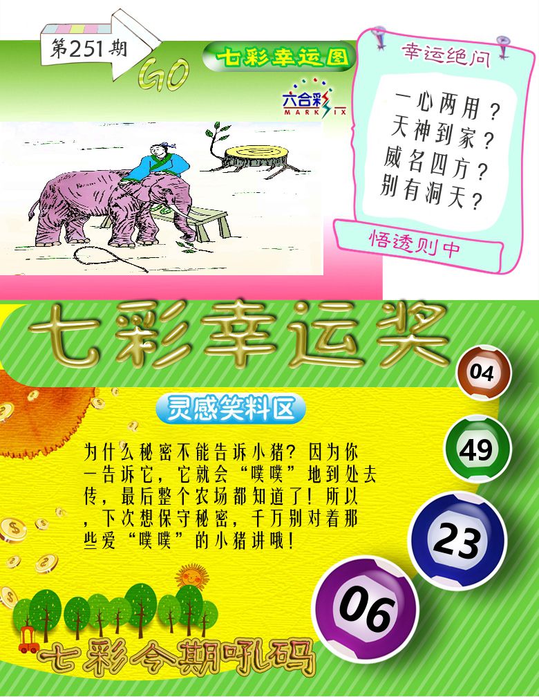 七彩幸运奖 第251期