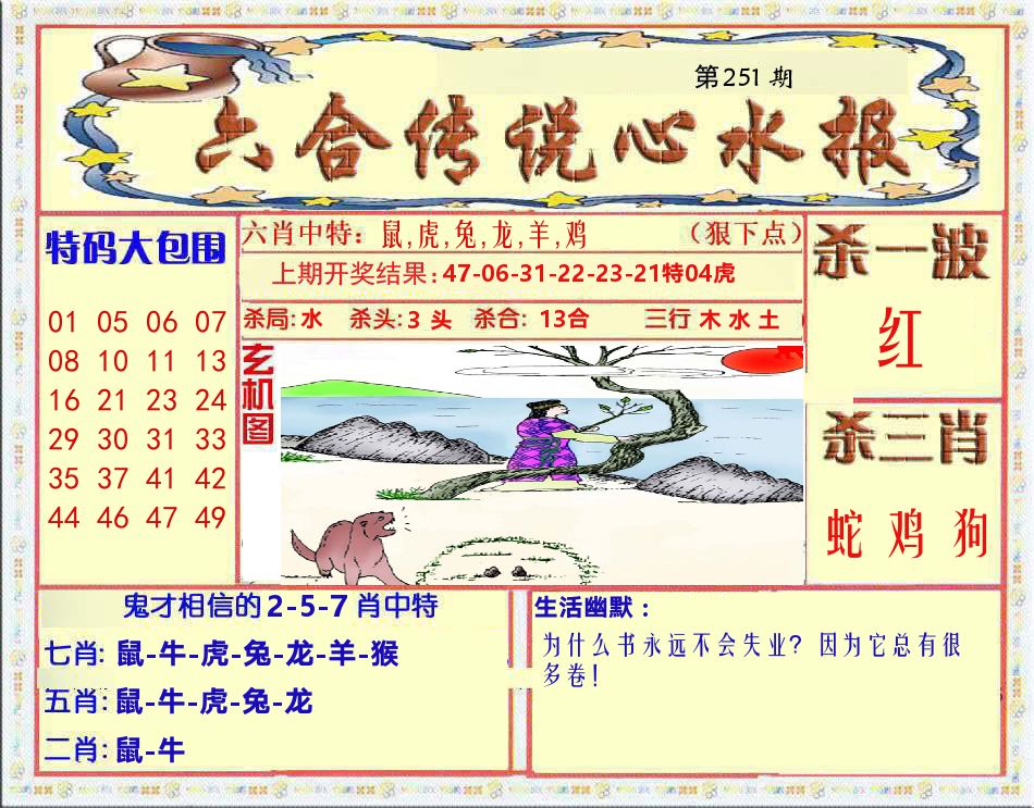 六合传说心水报 第251期
