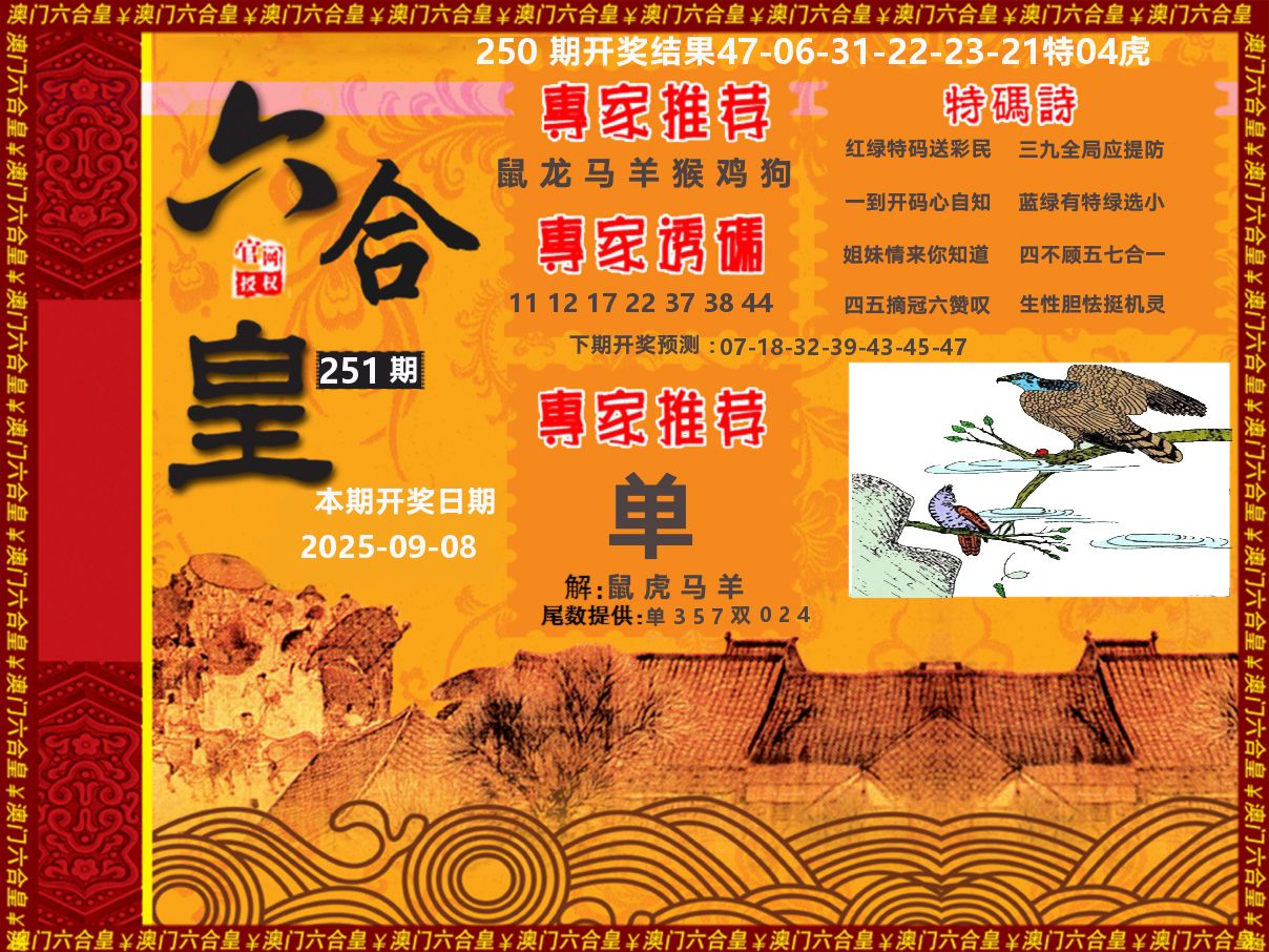 六合皇系列 第251期