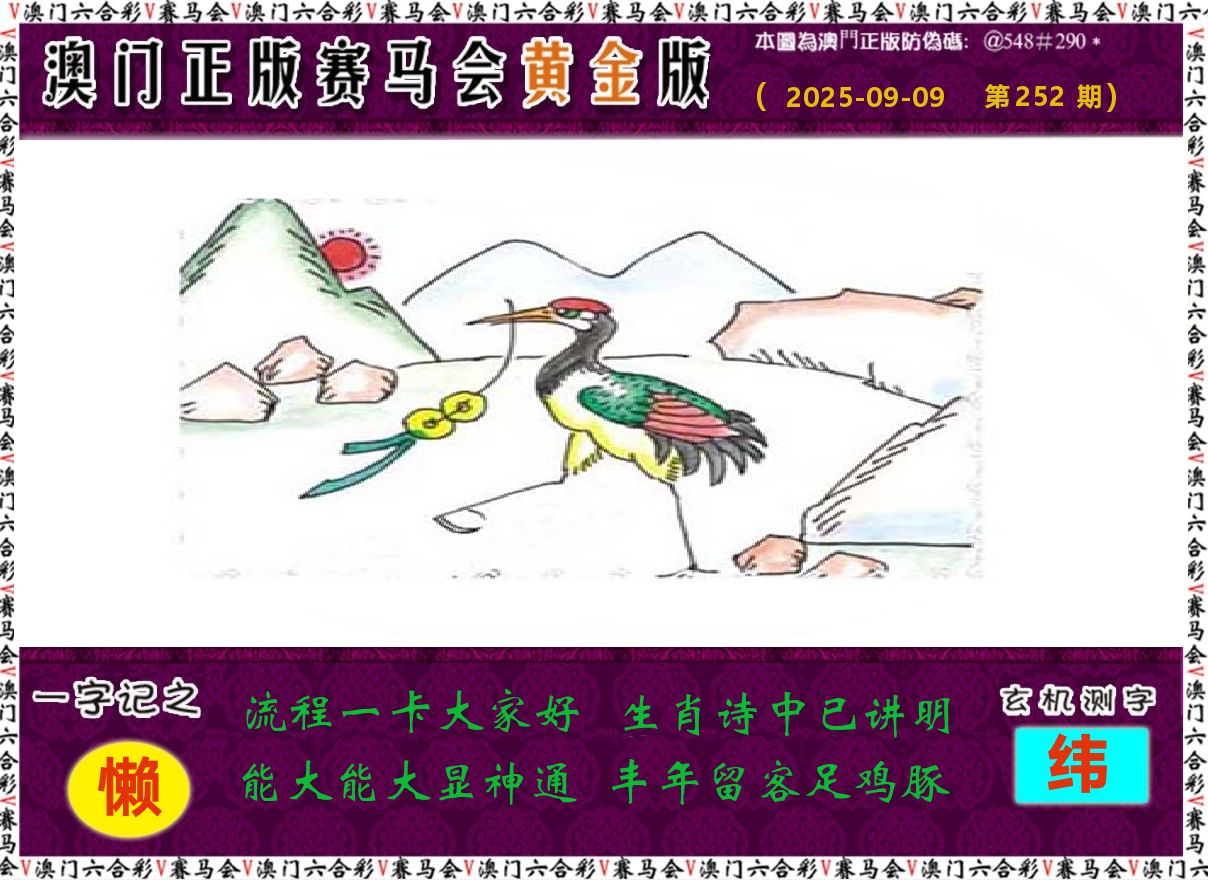 赛马会黄金版 第252期