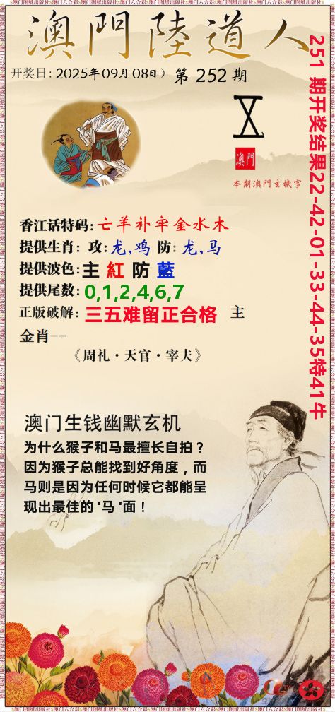 澳门陆道人 第252期