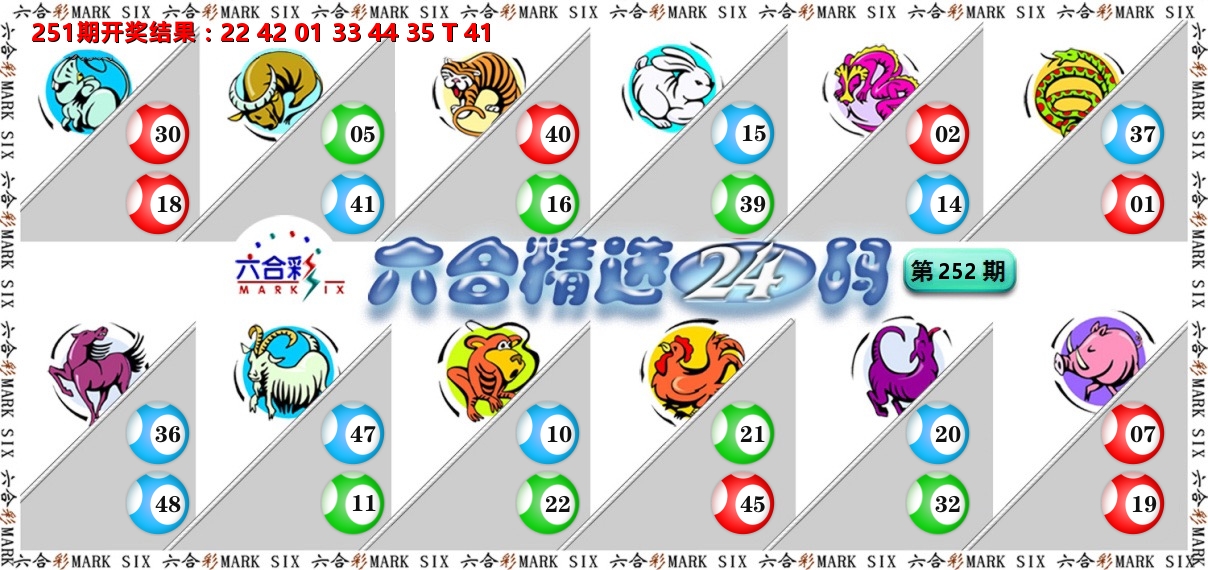 六合精选24码 第252期