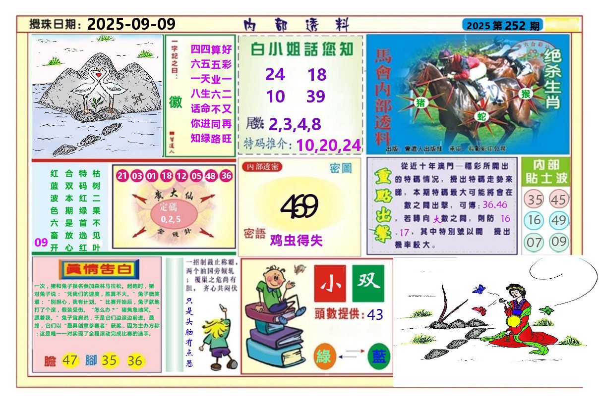 澳门内部透料A 第252期