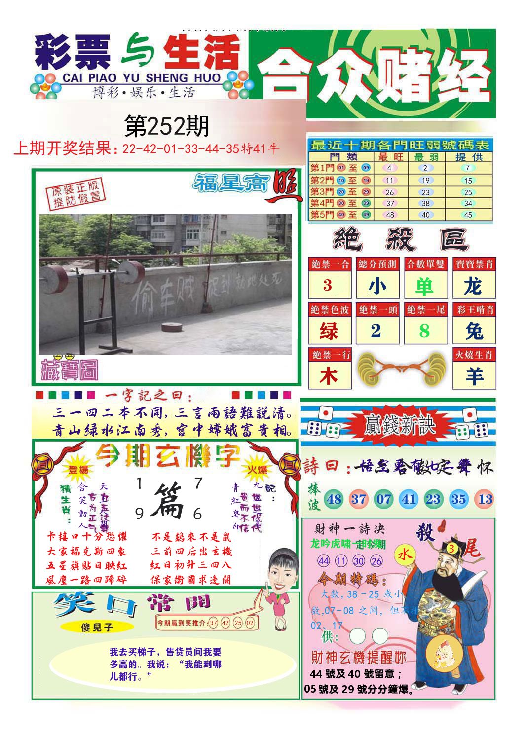 合众赌经 第252期