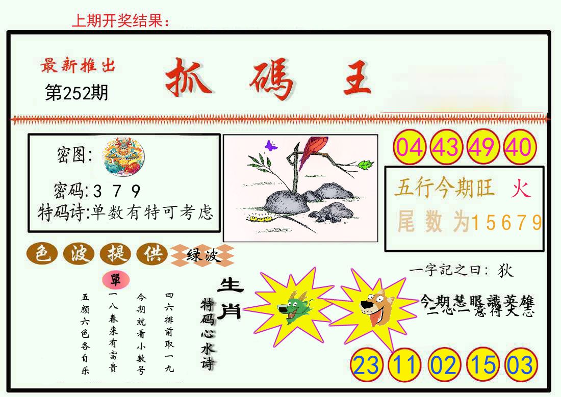 最新抓码王 第252期